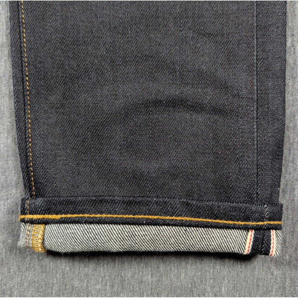NWT American‎ Eagle Raw Selvedge Denim Jeans Men 28x28 Slim Dark Wash Crop Pants - Picture 11 of 16